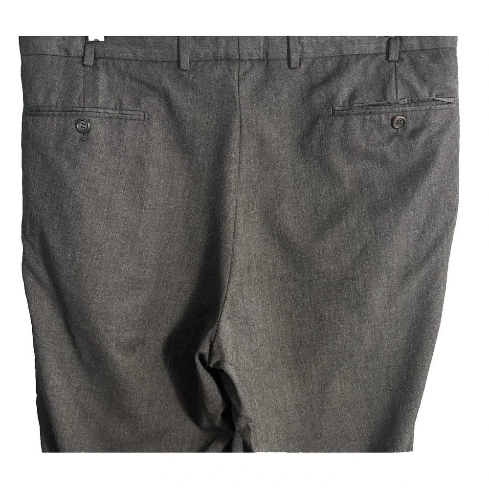 LORO PIANA Men Tasmanian Super 120 Wool Pleated Front Pants Sz 38 Charcoal‎ 10-7